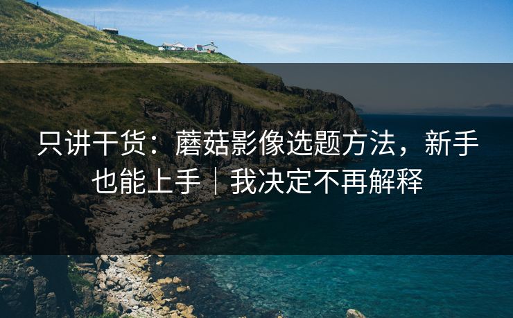 只讲干货:蘑菇影像选题方法,新手也能上手|我决定不再解释