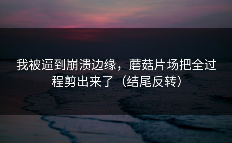 我被逼到崩溃边缘,蘑菇片场把全过程剪出来了(结尾反转) 我被逼到崩溃边缘,蘑菇片场把全过程剪出来了(结尾反转)